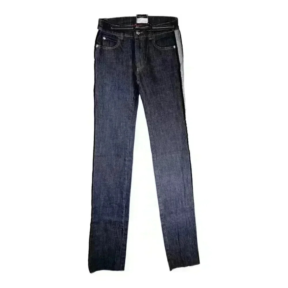 Red Valentino Jeans Straight Velvet Trim Women's 25x34